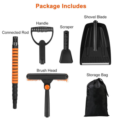 Rynx | 5-in-1 Detachable 180° Adjustable Ice Scraper Snow Shovel