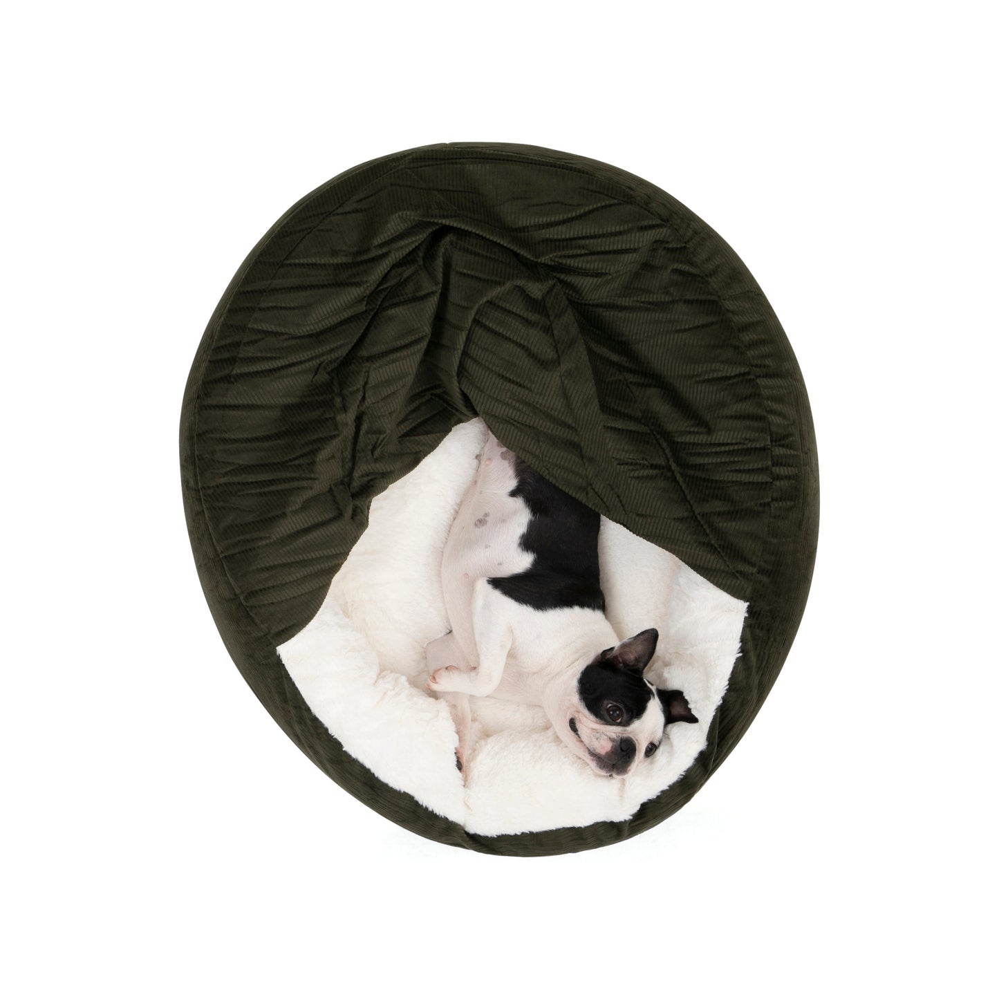 Rynx | Snookie hoodie pet bed in corduroy - dark olive green
