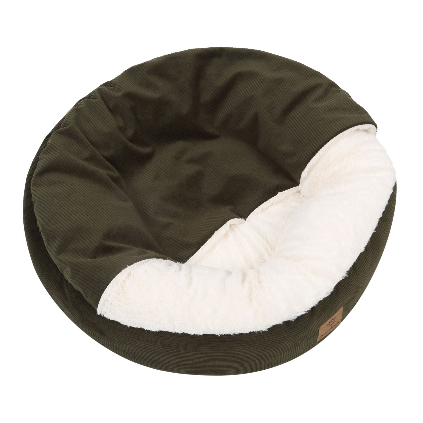 Rynx | Snookie hoodie pet bed in corduroy - dark olive green