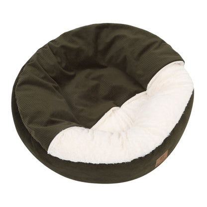 Rynx | Snookie hoodie pet bed in corduroy - dark olive green