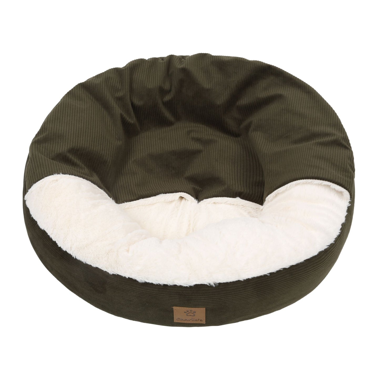 Rynx | Snookie hoodie pet bed in corduroy - dark olive green