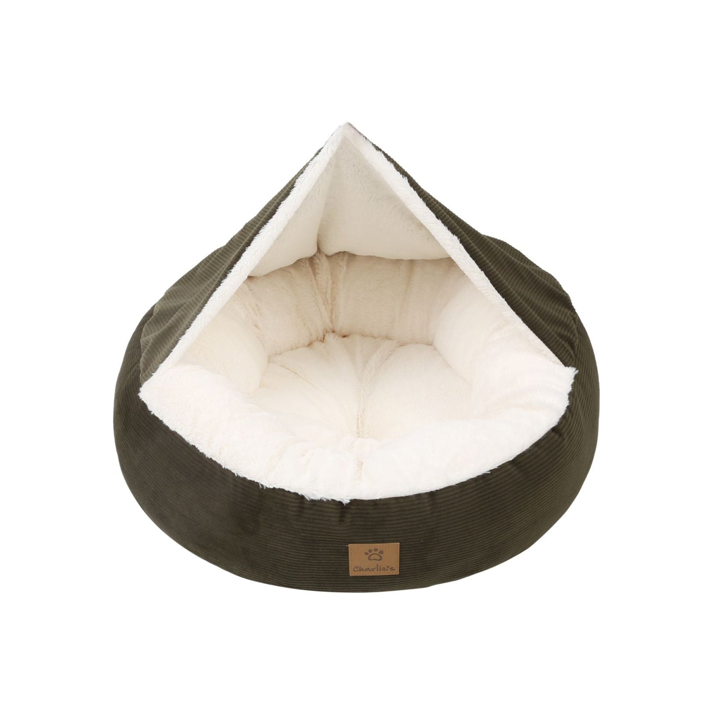 Rynx | Snookie hoodie pet bed in corduroy - dark olive green