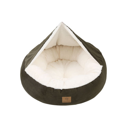 Rynx | Snookie hoodie pet bed in corduroy - dark olive green