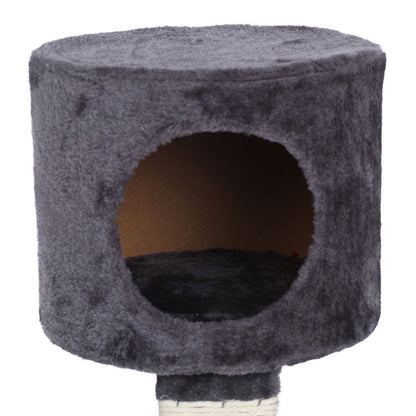 Rynx | Cat Tree | Cube with Scratching Ladder with Mouse Teaser Toys - Gray