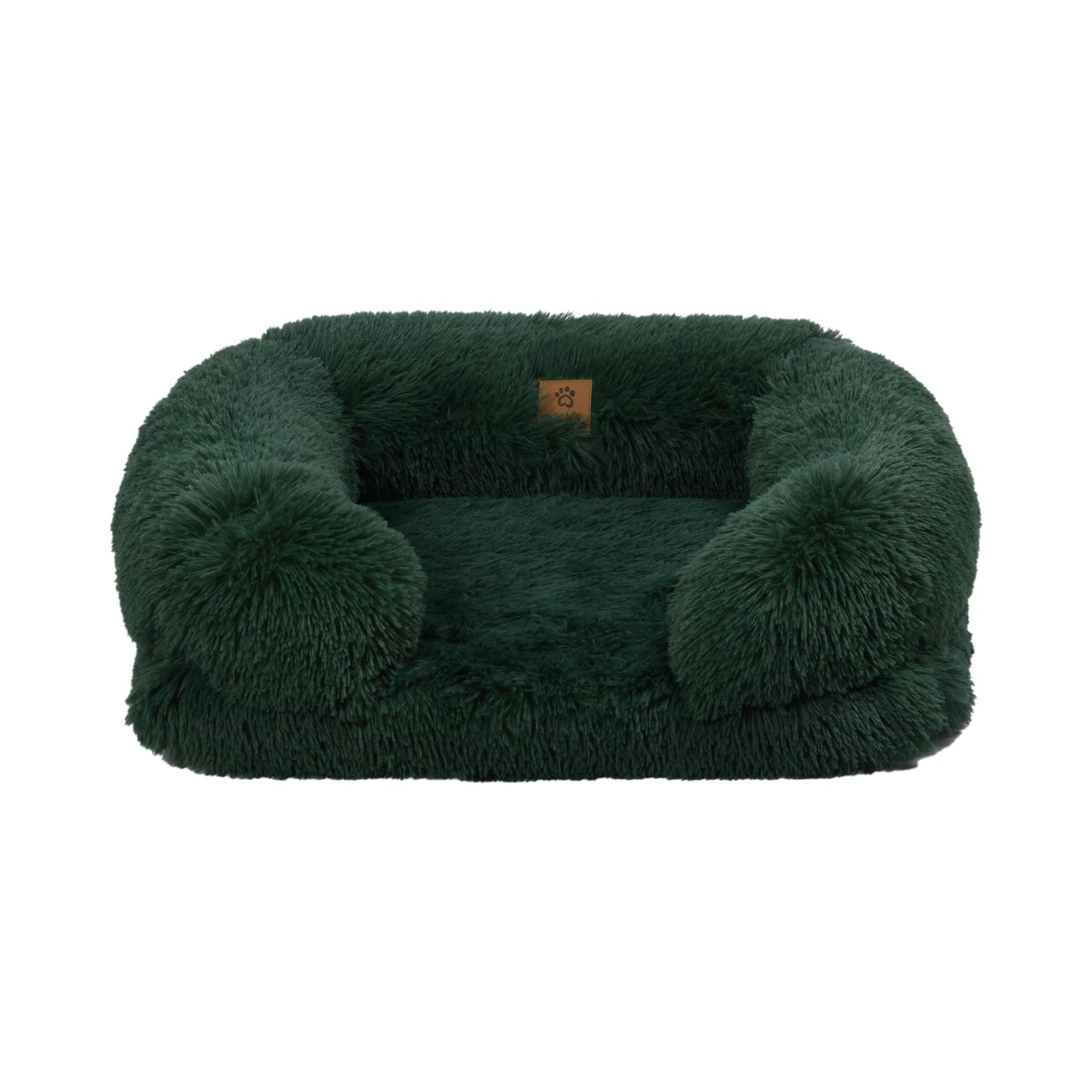 Rynx | Shaggy Faux Fur Memory Foam Sofa Bed - Eden Green