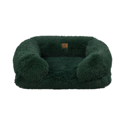 Rynx | Shaggy Faux Fur Memory Foam Sofa Bed - Eden Green
