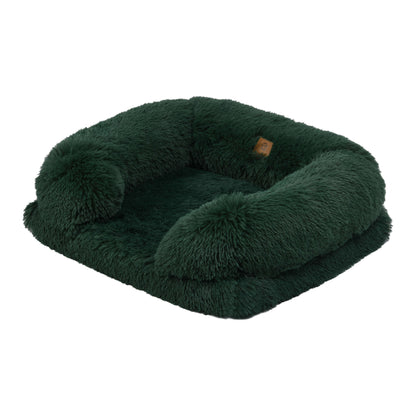 Rynx | Shaggy Faux Fur Memory Foam Sofa Bed - Eden Green