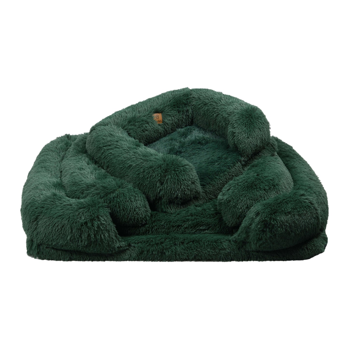 Rynx | Shaggy Faux Fur Memory Foam Sofa Bed - Eden Green