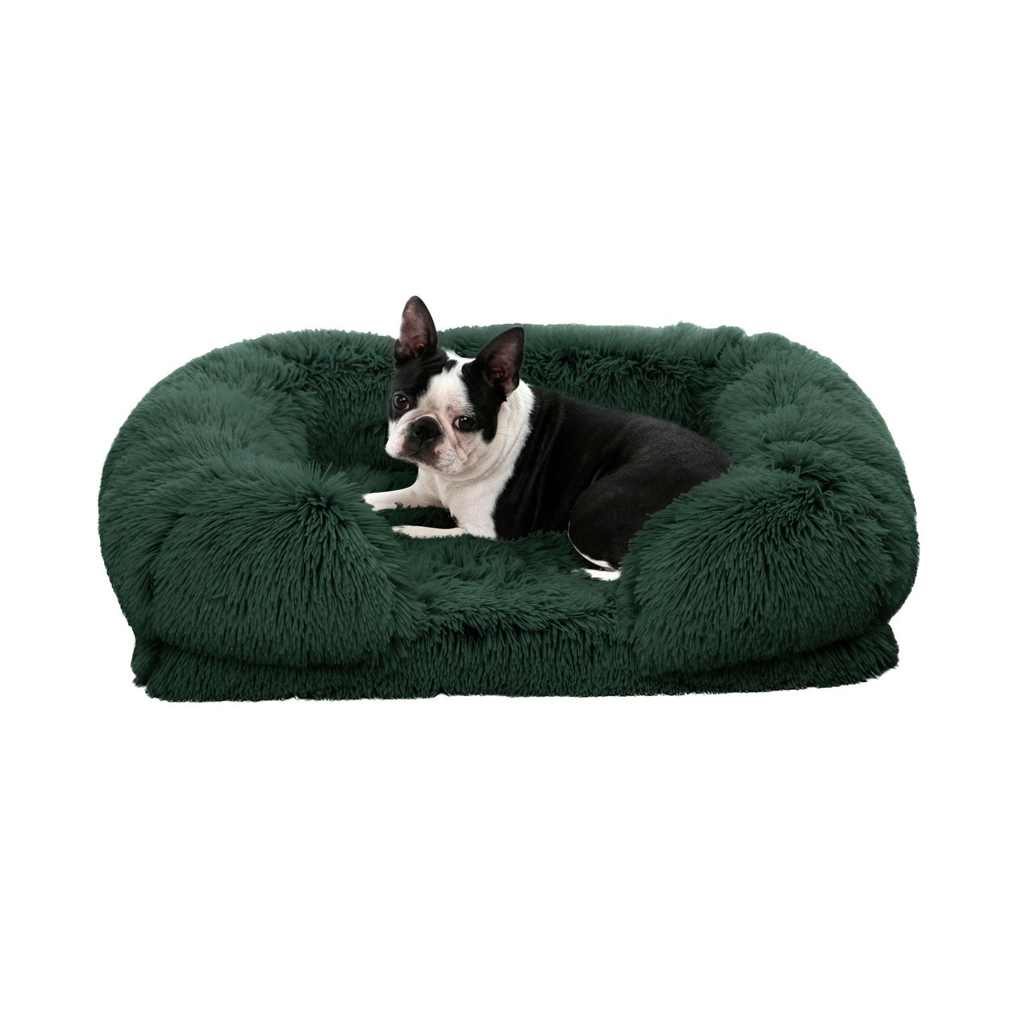 Rynx | Shaggy Faux Fur Memory Foam Sofa Bed - Eden Green