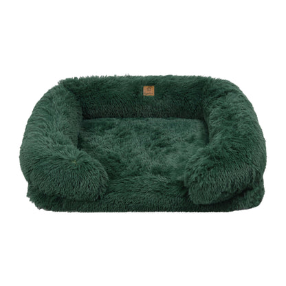 Rynx | Shaggy Faux Fur Memory Foam Sofa Bed - Eden Green