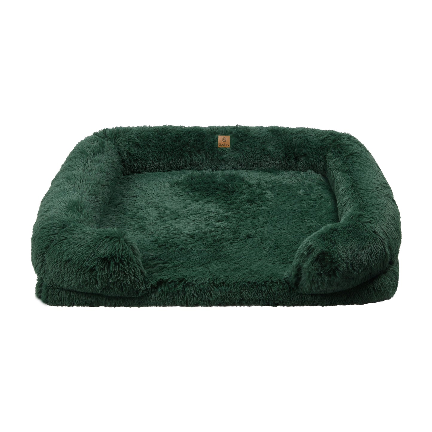 Rynx | Shaggy Faux Fur Memory Foam Sofa Bed - Eden Green