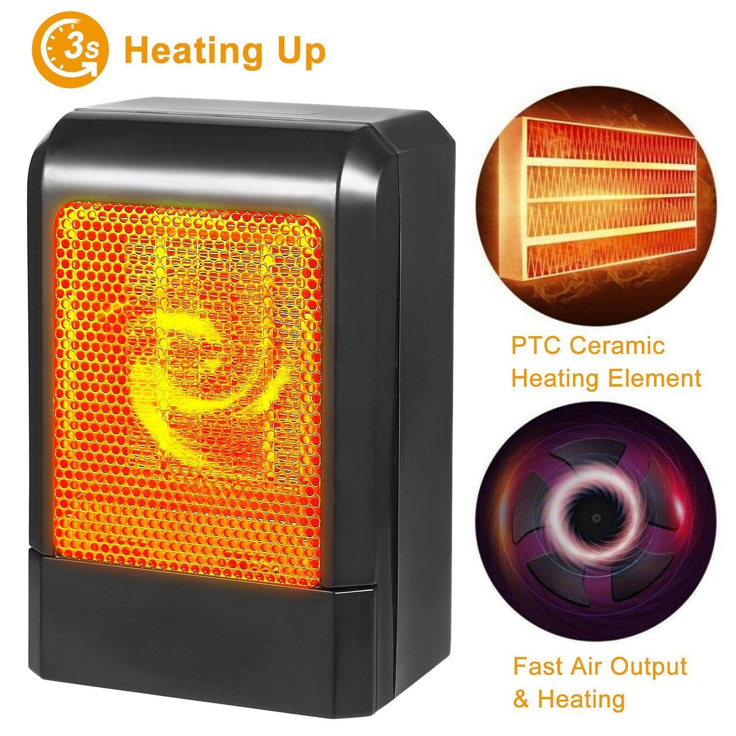 Rynx | 500W Ceramic Portable Electric Heater
