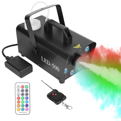 Rynx | 500W Fog Enhancer 2000CFM Colorful Fog Machine with 8-Piece LED 5 Light Effects 3-Level Brightness