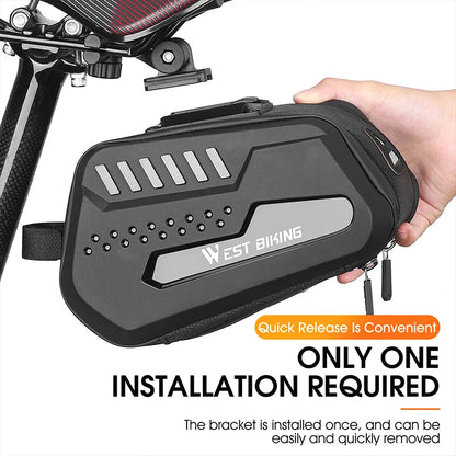 Rynx | Waterproof hard shell bike saddle bag with quick release