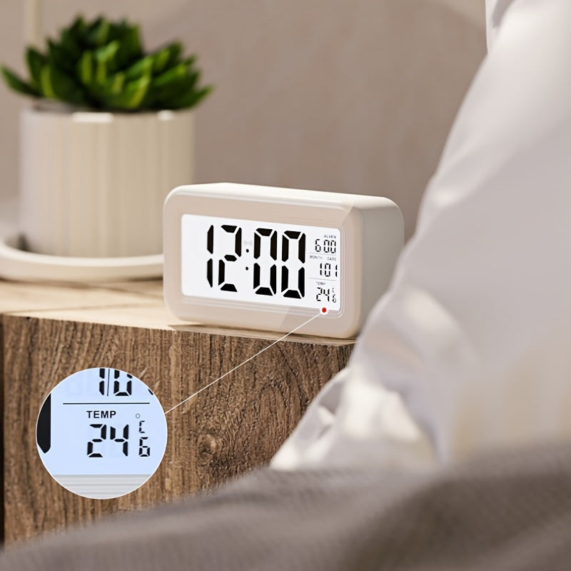 Rynx | Digital Alarm Clock with LCD Screen - Date and Temperature Display