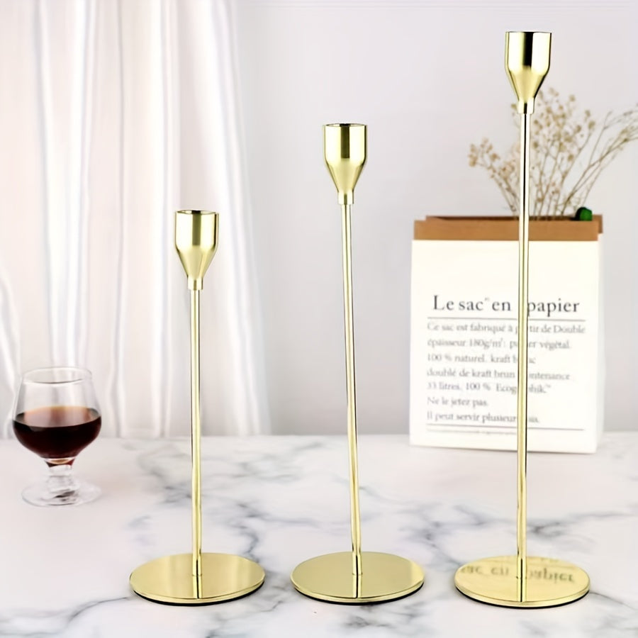 Rynx | 6-piece Set Black/Gold Candelabra - For Restaurant, Wedding, Dinner & Party Decoration