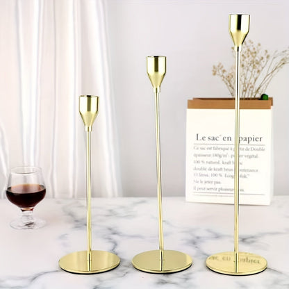 Rynx | 6-piece Set Black/Gold Candelabra - For Restaurant, Wedding, Dinner & Party Decoration