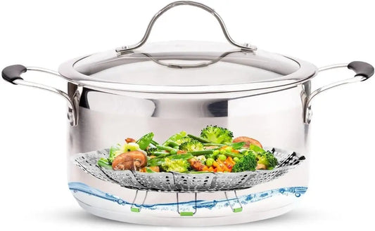 Rynx | Adjustable steam cooker made of stainless steel – Foldable basket for healthy cooking
