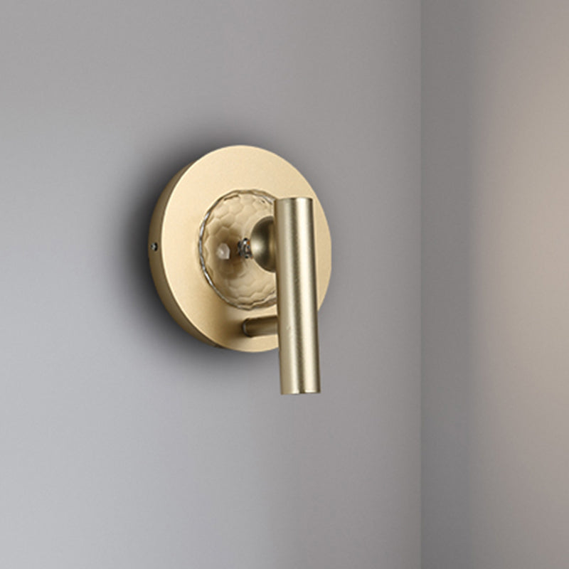 Rynx | Gold Cylinder Wall Mount Light Fixture Simple Metal 1 Head LED Foyer Wall Lamp Lighting