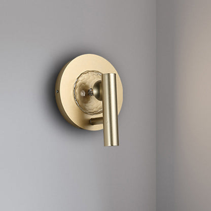 Rynx | Gold Cylinder Wall Mount Light Fixture Simple Metal 1 Head LED Foyer Wall Lamp Lighting