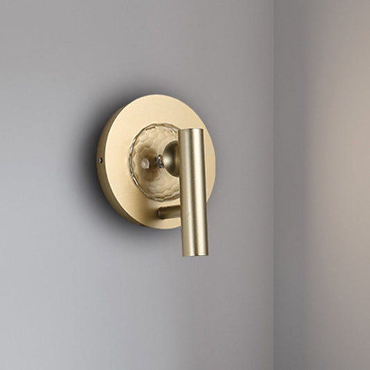 Rynx | Gold Cylinder Wall Mount Light Fixture Simple Metal 1 Head LED Foyer Wall Lamp Lighting