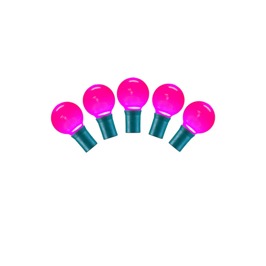 Rynx | Vickerman 25 Pink G30 Led Lights On Green Wire, 16' Christmas Lights River