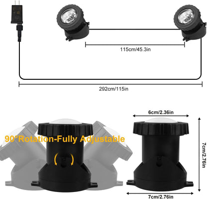 Rynx | Crepow Rgb Underwater Pond Lights, Ip68 Waterproof Led Spotlights, Bluetooth Control, Set Of 2