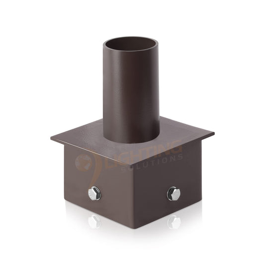 Rynx | 5In square pole bracket tenon adapter with 2-3/8In single vertical tenon for slide pole mounting outdoor street lighting, parking lot