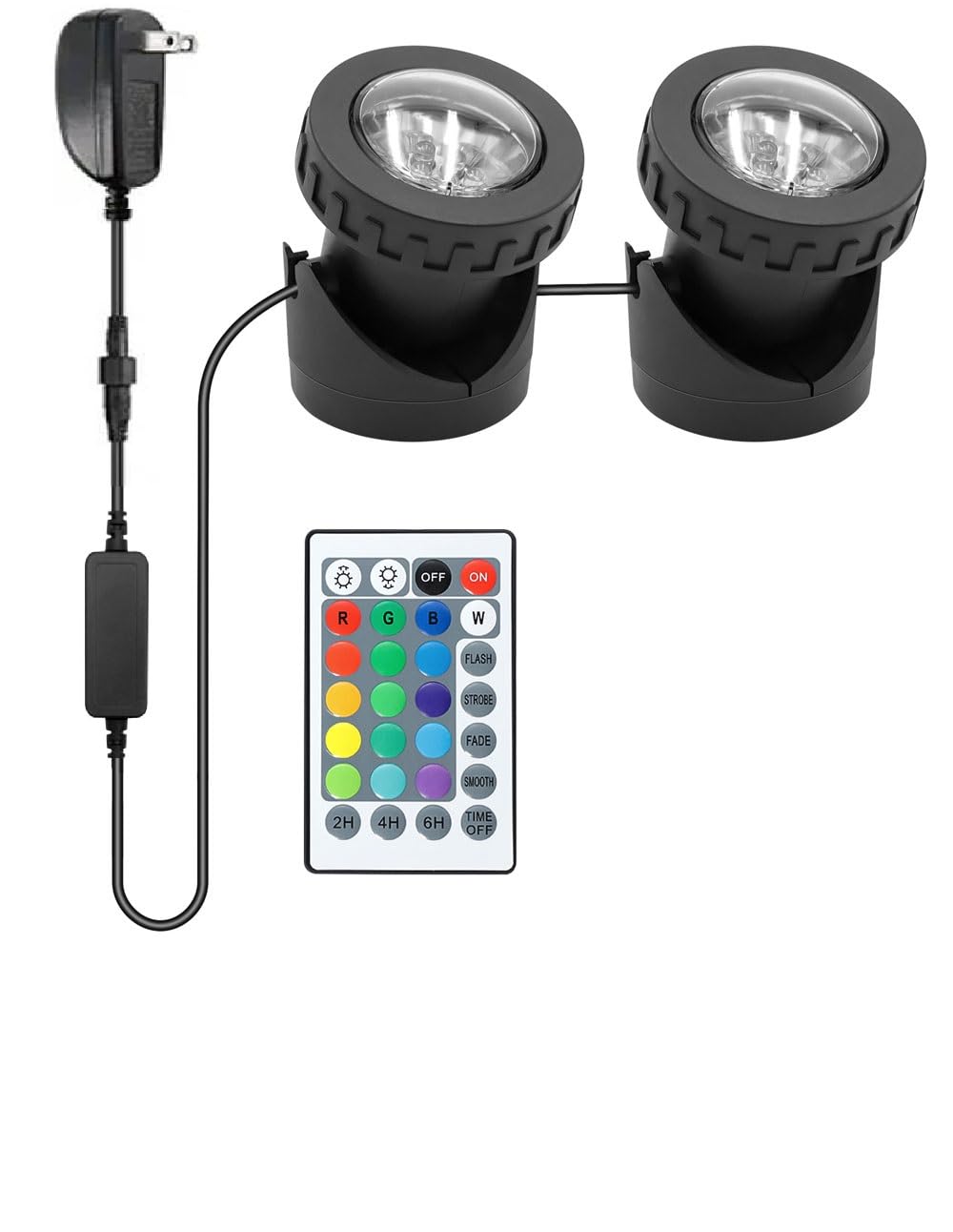 Rynx | Pond Light with Timer, Colored Fountain Light Ip68 Waterproof Pond Light, Underwater Led Dimmable Outdoor Light for Fish Tank Pond Fountain Garden Landscape (2 Lights)