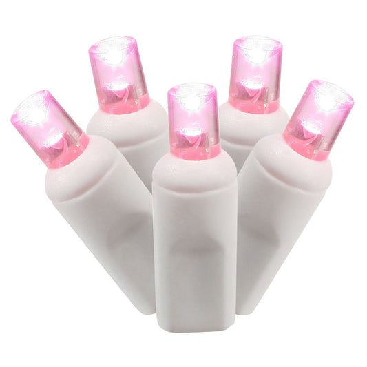 Rynx | Vickerman 50 Light Pink Wide Angle Led Light Set On White Wire