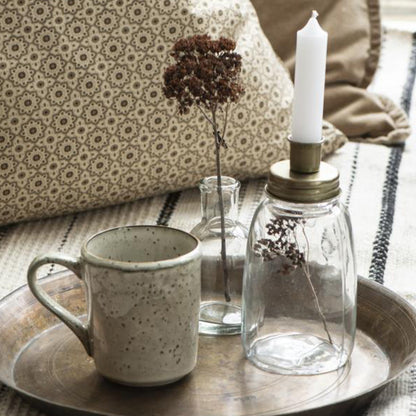 Rynx | Stick Candle Holder Glass Brass Colored