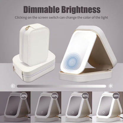 Rynx | Portable Makeup Organizer — Compact LED Mirror with Adjustable Lighting