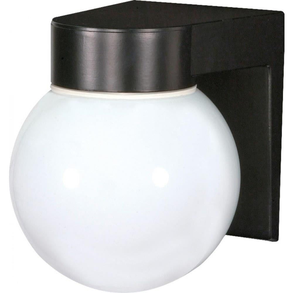 Rynx | Nuvo Lighting Sf77/140 Tool Fixture Die-Cast Aluminum Durable Outdoor Wall-Mounted Veranda and Patio Lamp with White Glass Globe, Black