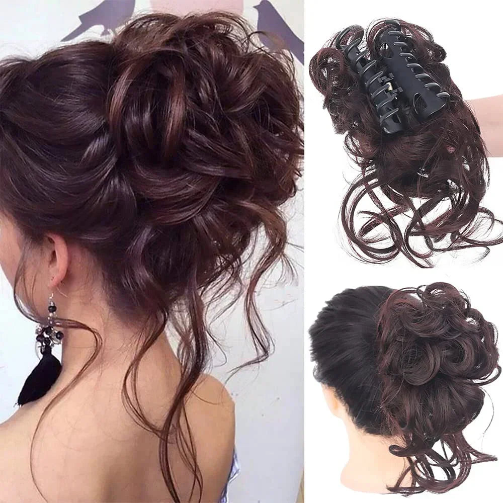RYNX | Curlybun: Instant Curled Bun Hair Clip Brown
