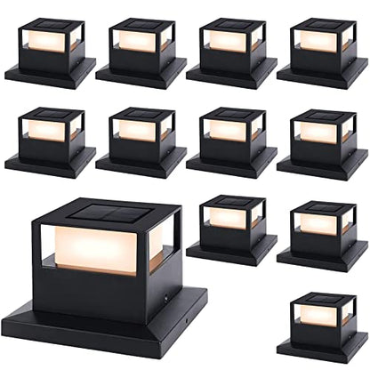 Rynx | Viewsun Solar Post Cap Light 12 Pack - Waterproof Decorative LED Lights For 4X4, 5X5, 6X