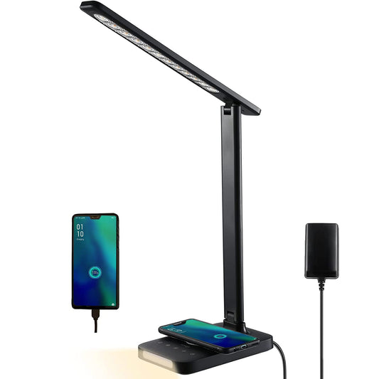 Rynx | Vavofo LED Desk Lamp with Fast Charger, USB Port, 5 Brightness Levels, Touch Control, Auto Timer