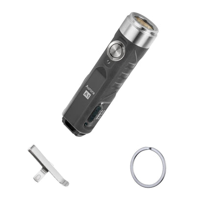 Rynx | Rovyvon Aurora A1 Led Keychain Flashlight, 650 Lumen, Usb-C Rechargeable, Gray
