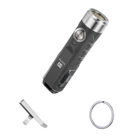 Rynx | Rovyvon Aurora A1 Led Keychain Flashlight, 650 Lumen, Usb-C Rechargeable, Gray
