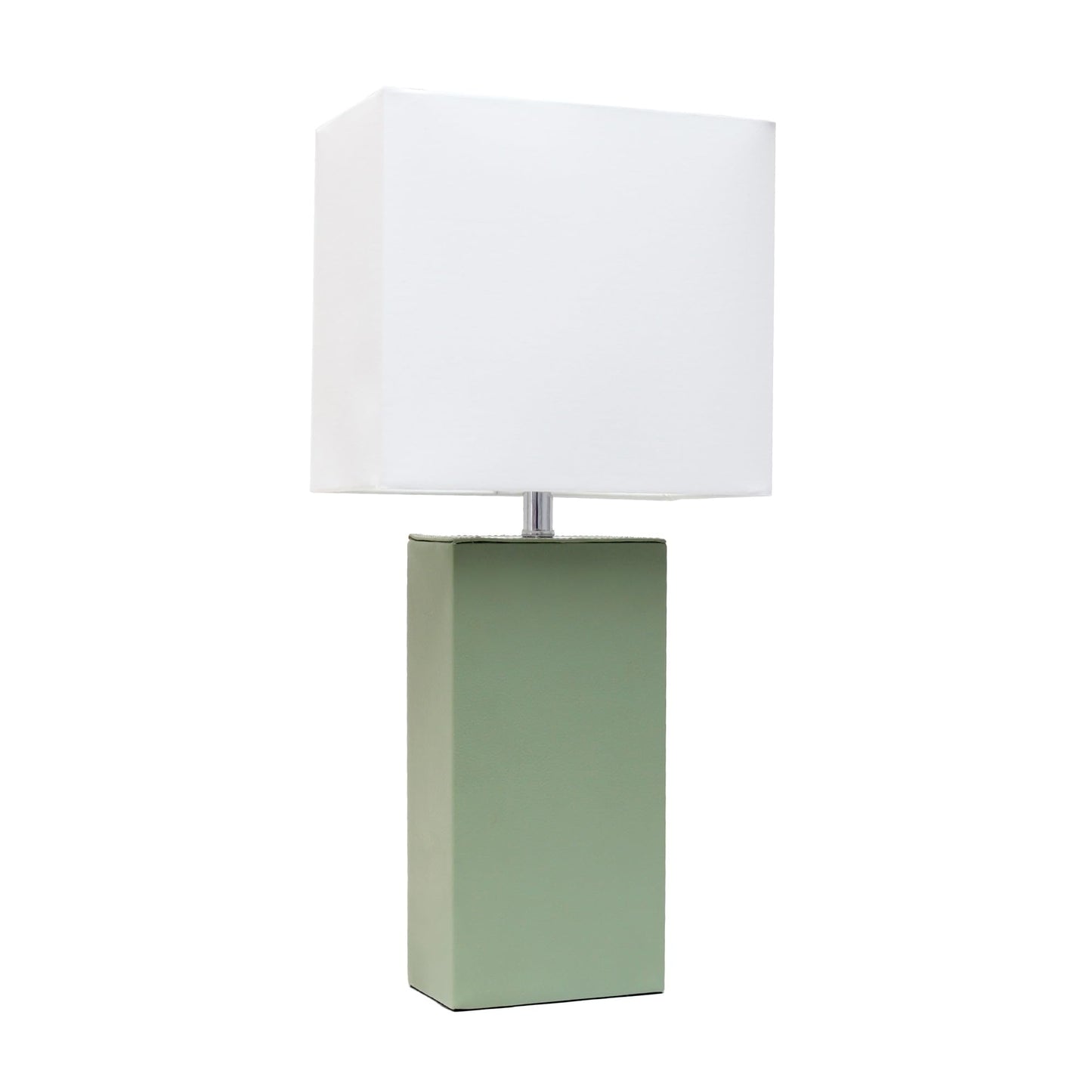 Rynx | All The Rages Lexington 21" Engineer Wood & Leather Table Lamp In Sage Green