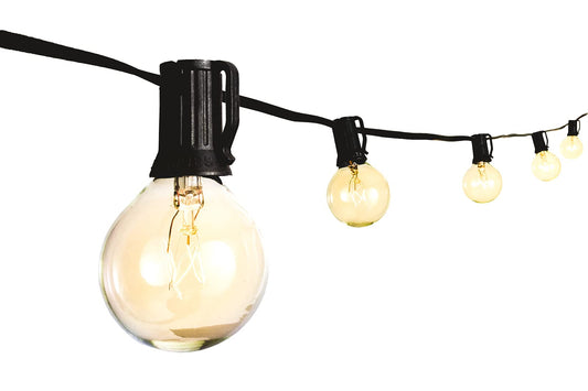 Rynx | Sfeg G40 Light Sources - 5W Warm Incandescent Bulb Shatterproof Glass Bulbs, 18-Gauge Wire - Dimmable Globe Light Sources For Backyard, Patio, Veranda, Garden - Decorative Outdoor Hanging Lights - 25Ft