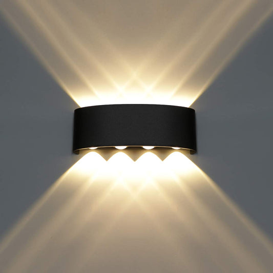 Rynx | Kawell 8W Waterproof Led Wall Lamp, Modern Aluminum Wall Light For Indoor/Outdoor, Black 3000K