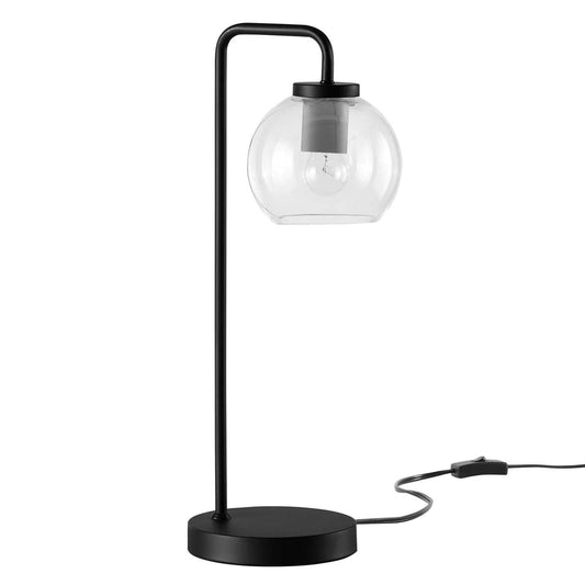 Rynx | Modway Silo 1-Light Modern Glass/Metal Table Lamp in Black/Clear