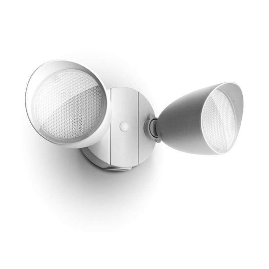 Rynx | Lutec 6222W-D2D Dual-Head 2500 Lumen Dusk To Dawn Floodlight, Waterproof Outdoor Security Lighting