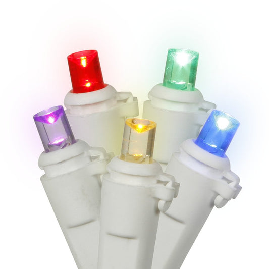 Rynx | Vickerman 50 Light Multi-Colored Wide Angle LED Light Set On White Wire