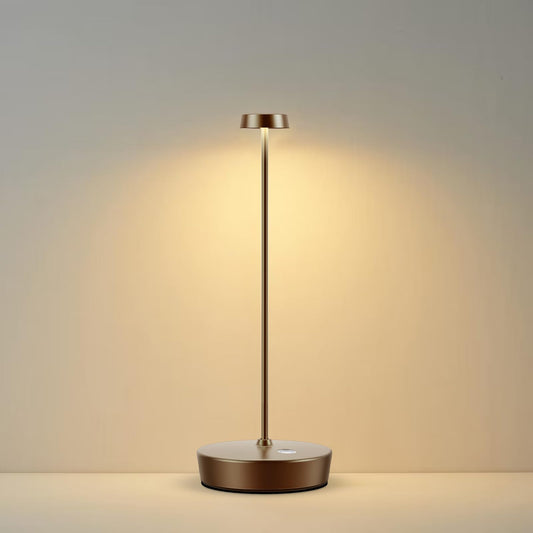 Rynx | Sikevht Wireless LED Table Lamp - Rechargeable, Dimmable, Portable, Metal - Titanium Finish