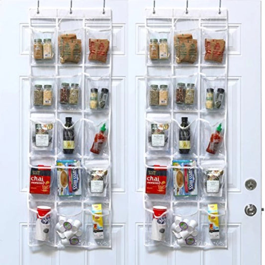 Rynx | 2 Pack: Transparent Hanging Kitchen Storage Organizer over the door