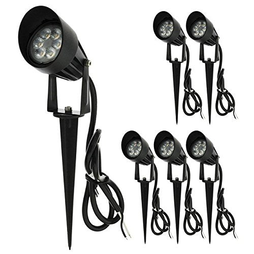 Rynx | Ledwholesalers 7W Low Voltage Led Outdoor Spotlight Fixture, 12V Ac/Dc, Warm White, 6-Pack,