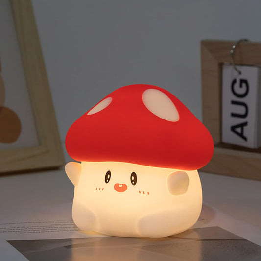 Rynx | LED Mushroom Silicone Night Light Soft Sleep Kids Room Night Light Dimmable Timer Rechargeable Lamp Room Decor Baby Bed Light Lamp
