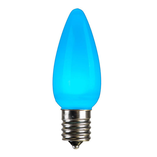 Rynx | Vickerman C9 Ceramic Led Teal Bulb Nickel Base, 120V .6 Watt, 5 Diodes, 25 Bulbs Per Pack