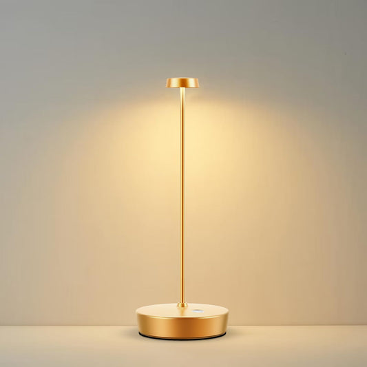 Rynx | Sikevht Gold Wireless LED Table Lamp, Rechargeable, 3 Color Dimmable, Portable For Indoor/Outdoor